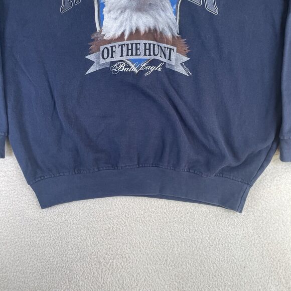 VTG Lost Creek Eagle Sweatshirt Mens XL Blue Graphic Crewneck Master of the Hunt - Picture 8 of 15